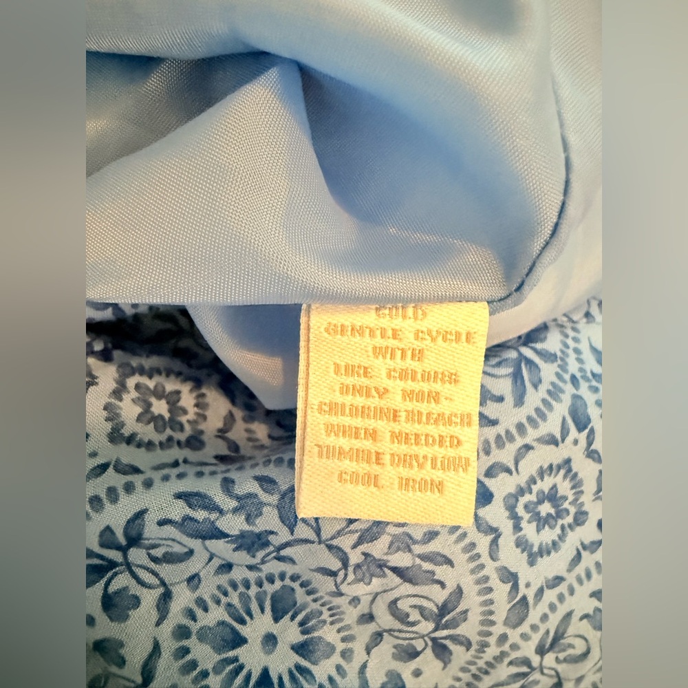 Y2K 100%cotton Charter Club Blue Patterned Women's lined midi Skirt‎ size6 - Picture 7 of 7